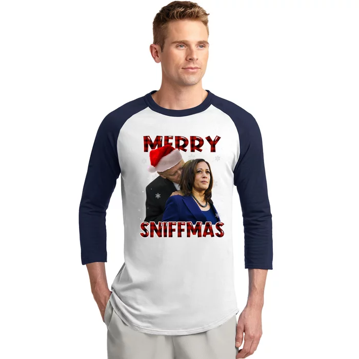 Merry Sniffmas Biden Santa Christmas Anti Biden Sniffer Xmas Baseball Sleeve Shirt