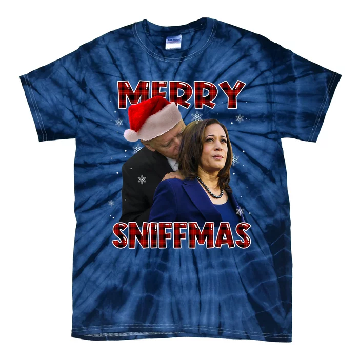 Merry Sniffmas Biden Santa Christmas Anti Biden Sniffer Xmas Tie-Dye T-Shirt