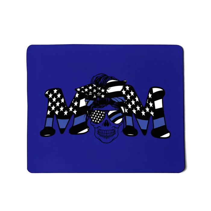 Mom Skull Black The Blue Police Flag Meaningful Gift Mousepad