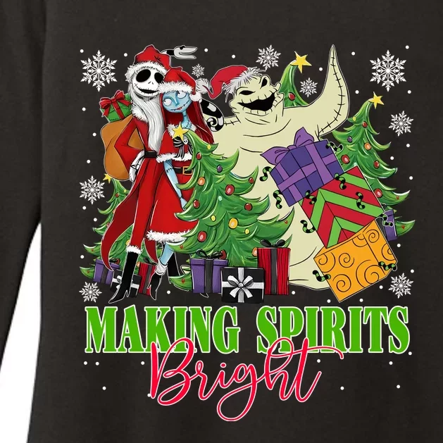 Making Spirits Bright Christmas Jack And Sally Oogie Boogie Womens CVC Long Sleeve Shirt