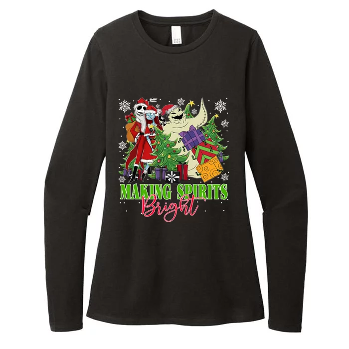 Making Spirits Bright Christmas Jack And Sally Oogie Boogie Womens CVC Long Sleeve Shirt