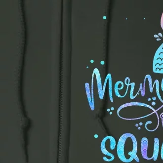 Mermaid Squad Birthday Squad Mermaid Tail Party Full Zip Hoodie