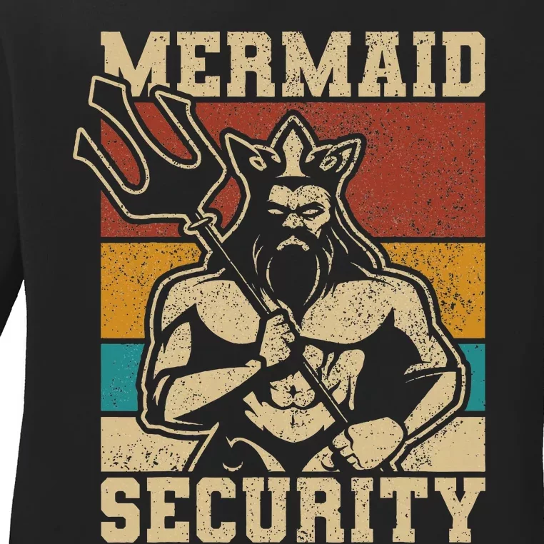 Mermaid Security Bday Costume Merman Birthday Party Outfit Ladies Long Sleeve Shirt