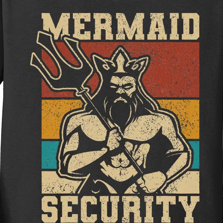 Mermaid Security Bday Costume Merman Birthday Party Outfit Kids Long Sleeve Shirt