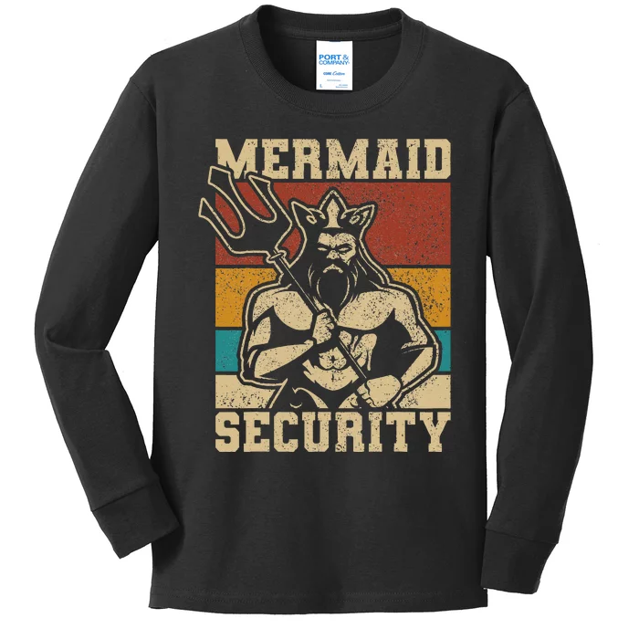 Mermaid Security Bday Costume Merman Birthday Party Outfit Kids Long Sleeve Shirt