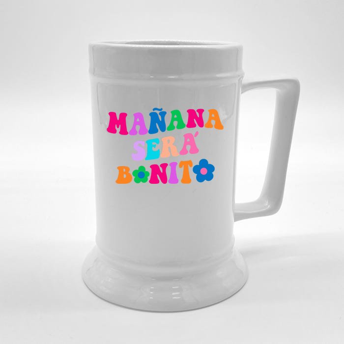 Manana Sera Bonito Words On Back Aesthetic Trendy Clothing Front & Back Beer Stein