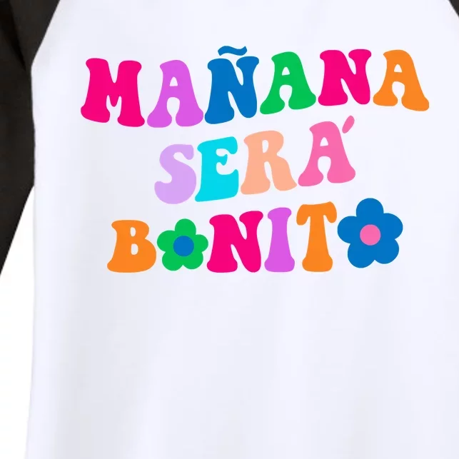 Manana Sera Bonito Words On Back Aesthetic Trendy Clothing Women's Tri-Blend 3/4-Sleeve Raglan Shirt