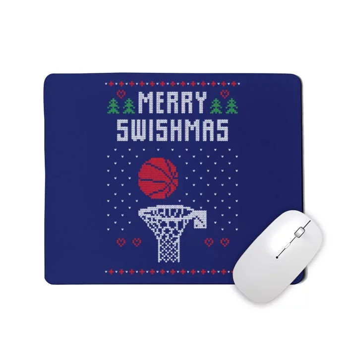 merry swishmas Basketball Ugly Christmas Sweaters Mousepad