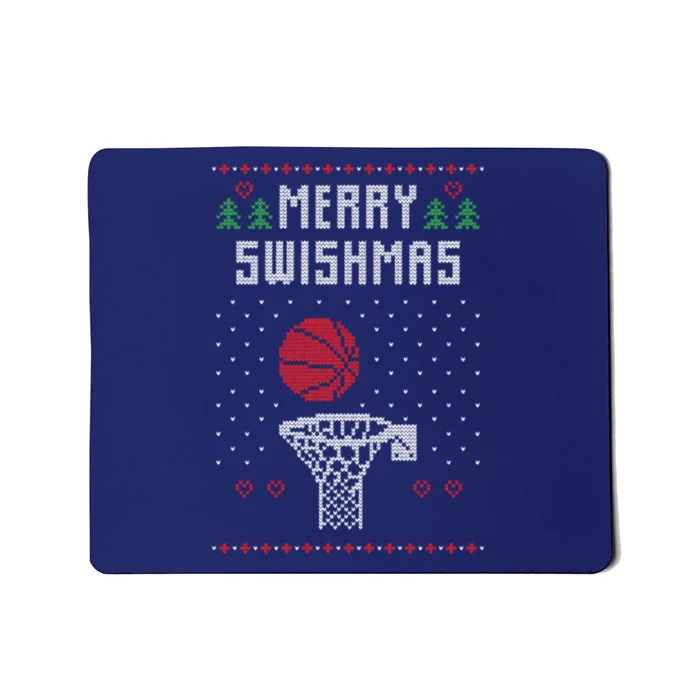 merry swishmas Basketball Ugly Christmas Sweaters Mousepad