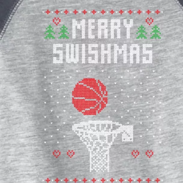 merry swishmas Basketball Ugly Christmas Sweaters Toddler Fine Jersey T-Shirt