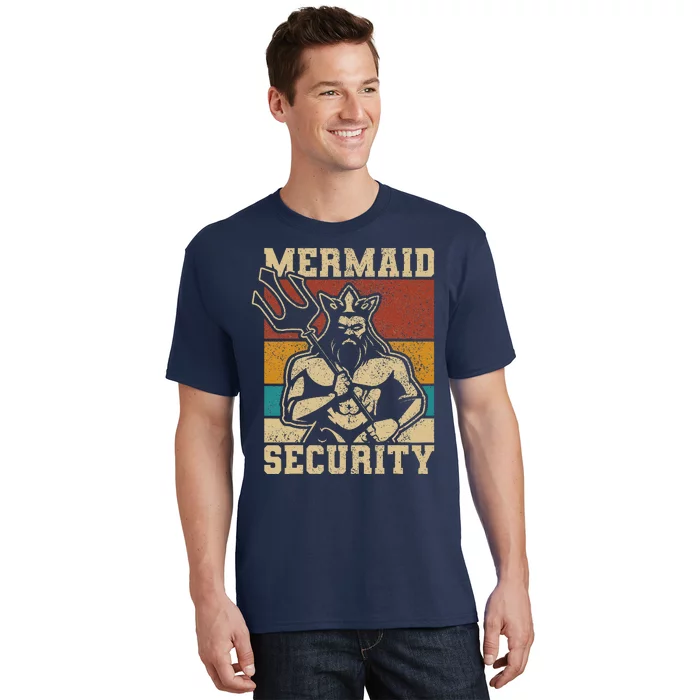 Mermaid Security Bday Costume Merman Birthday Party Outfit T-Shirt