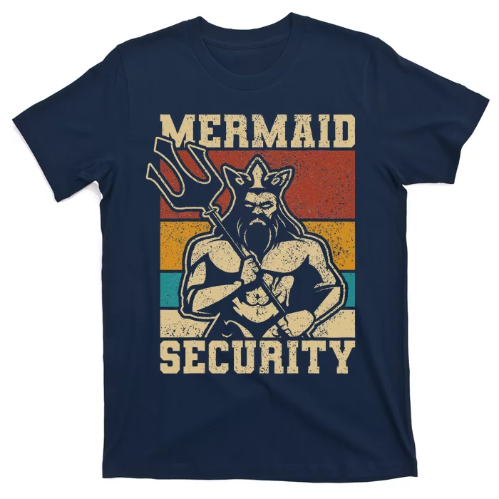 Mermaid Security Bday Costume Merman Birthday Party Outfit T-Shirt