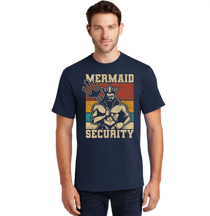 Mermaid Security Bday Costume Merman Birthday Party Outfit Tall T-Shirt