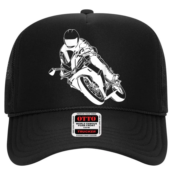 Motorcycle Shift Biker Motorcyclist High Crown Mesh Trucker Hat