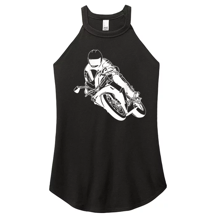 Motorcycle Shift Biker Motorcyclist Women’s Perfect Tri Rocker Tank