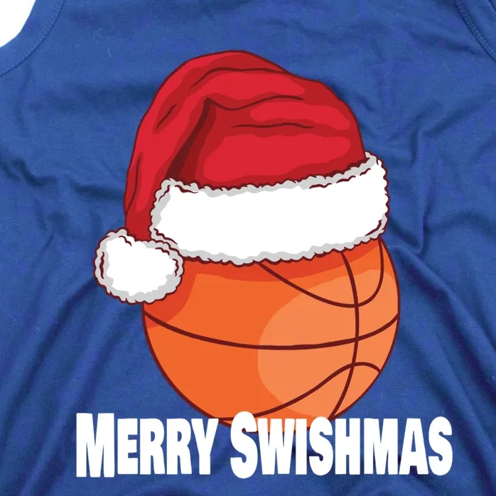 Merry Swishmas Basketball Christmas Sports Lover Santa Hat Gift Tank Top