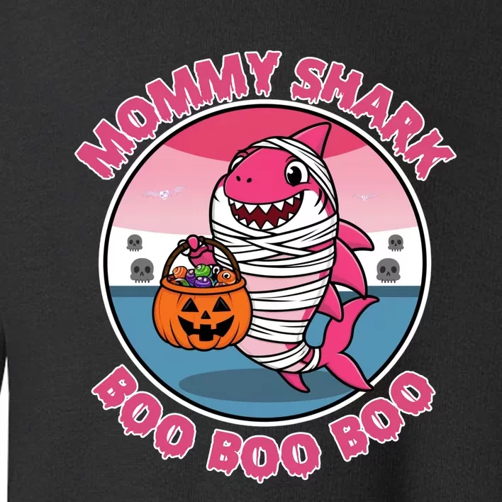 Mommy Shark Boo Boo Boo Funny Family Shark Halloween Toddler Sweatshirt