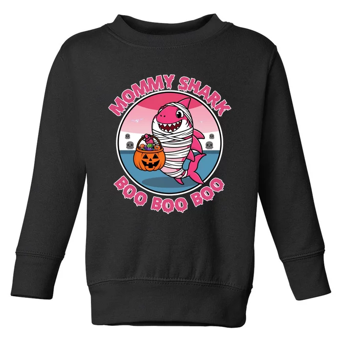 Mommy Shark Boo Boo Boo Funny Family Shark Halloween Toddler Sweatshirt