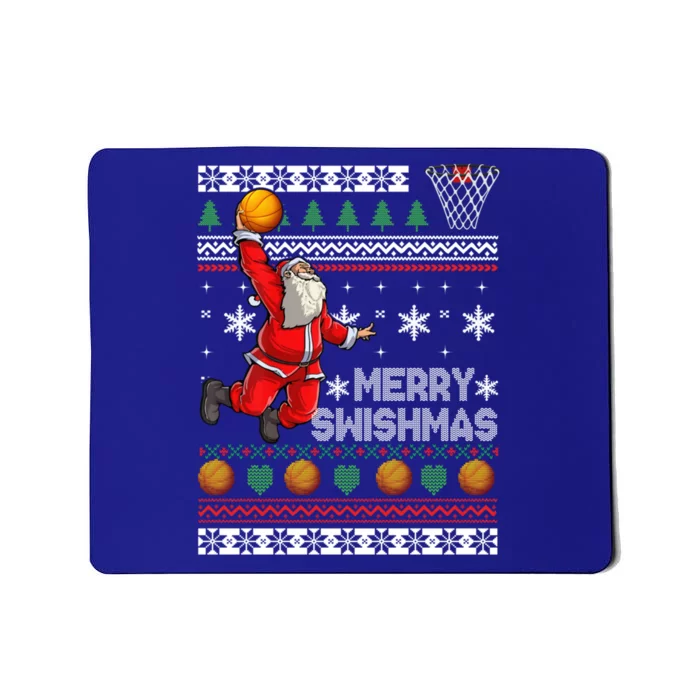 Merry Swishmas Basketball Christmas Sweater Plaid Xmas Santa Gift Mousepad