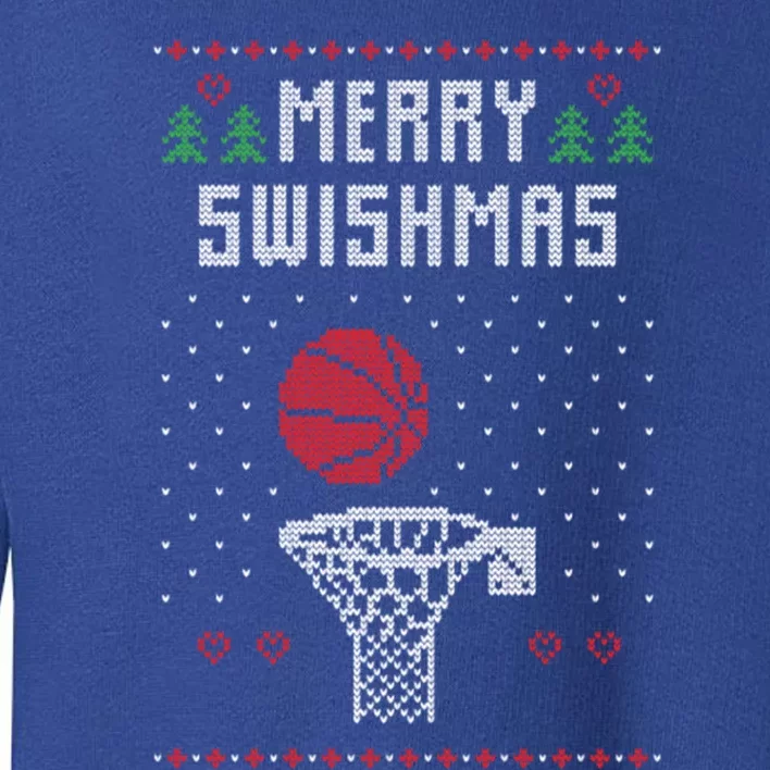 Merry Swishmas Basketball Ugly Christmas Sweaters Great Gift Toddler Sweatshirt