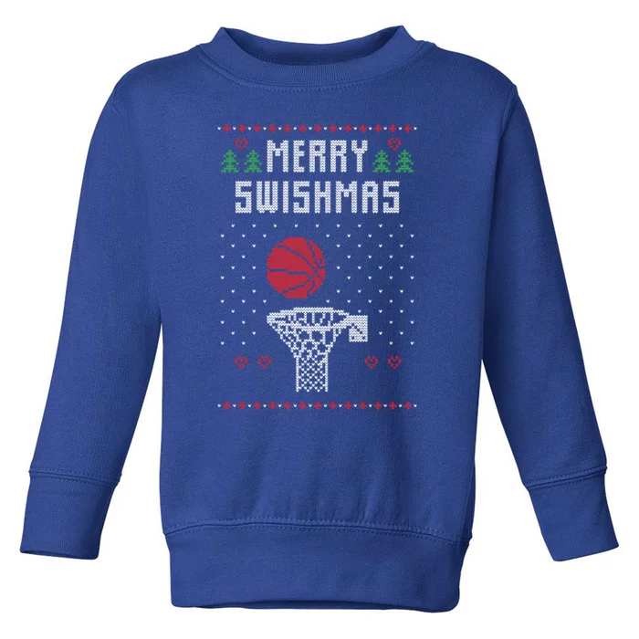 Merry Swishmas Basketball Ugly Christmas Sweaters Great Gift Toddler Sweatshirt