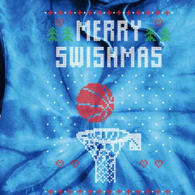 Merry Swishmas Basketball Ugly Christmas Sweaters Great Gift Tie Dye Hoodie