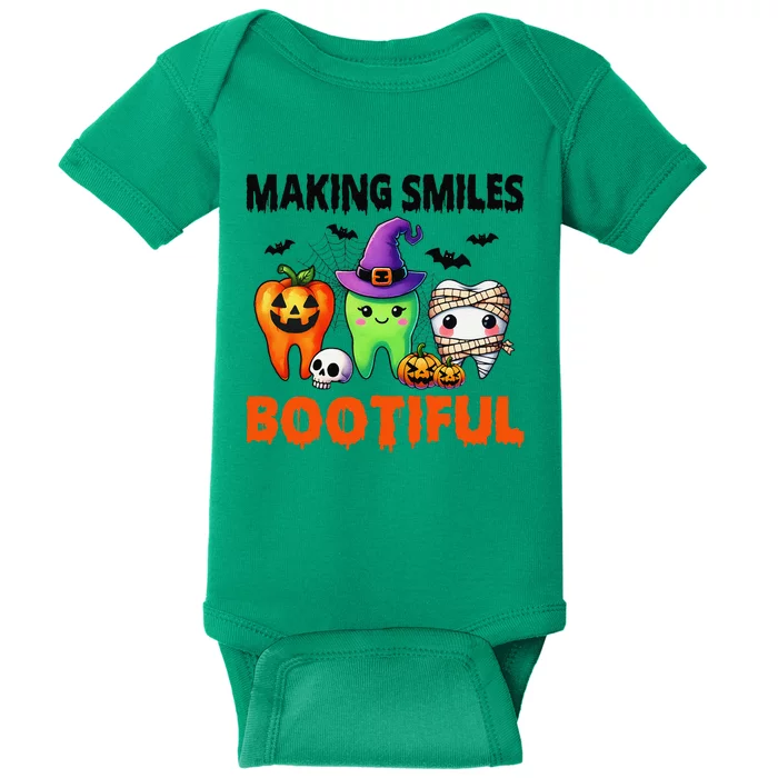 Making Smiles Bootiful Halloween Funny Ghost Dentist Dental Baby Bodysuit