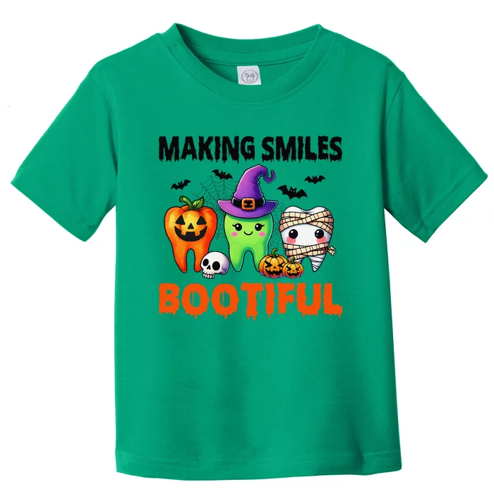 Making Smiles Bootiful Halloween Funny Ghost Dentist Dental Toddler T-Shirt