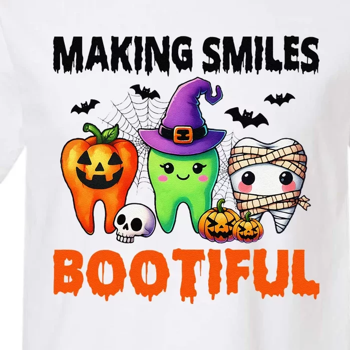 Making Smiles Bootiful Halloween Funny Ghost Dentist Dental Garment-Dyed Heavyweight T-Shirt