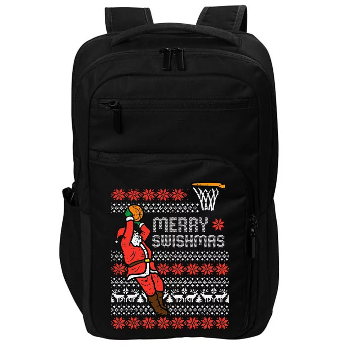 Merry Swishmas Basketball Ugly Christmas Xmas Impact Tech Backpack