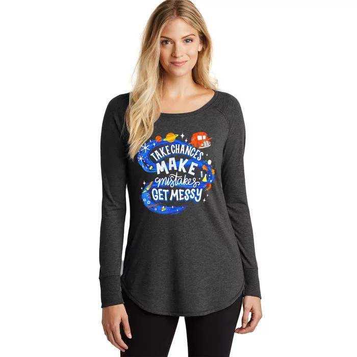 Magic School Bus Take Chances Make Mistakes Get Messy Women's Perfect Tri Tunic Long Sleeve Shirt