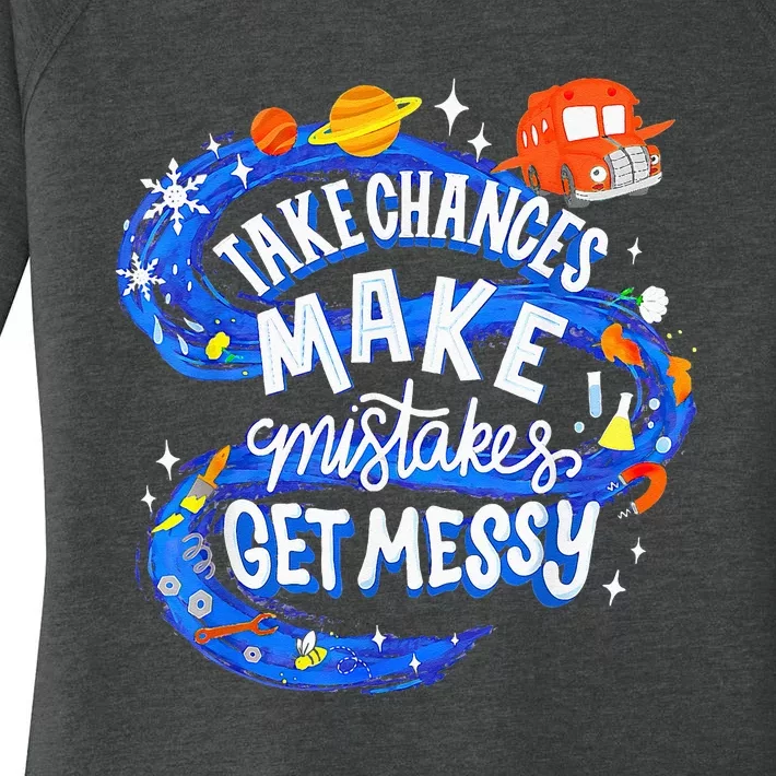 Magic School Bus Take Chances Make Mistakes Get Messy Women's Perfect Tri Tunic Long Sleeve Shirt