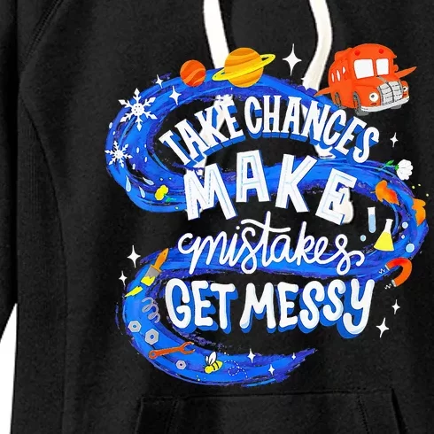 Magic School Bus Take Chances Make Mistakes Get Messy Women's Fleece Hoodie