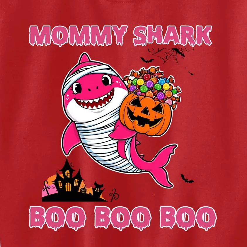 Mommy Shark Boo Boo Boo Funny Family Shark Halloween Kids Sweatshirt