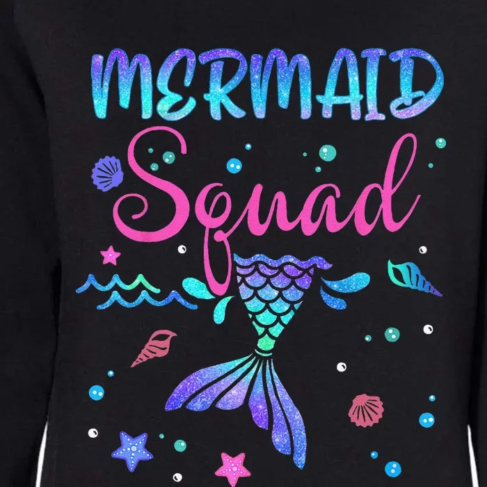 Mermaid Squad Birthday Mermaid Tail Family Matching Beach Gift Womens California Wash Sweatshirt