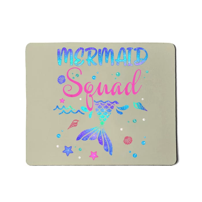 Mermaid Squad Birthday Mermaid Tail Family Matching Beach Gift Mousepad