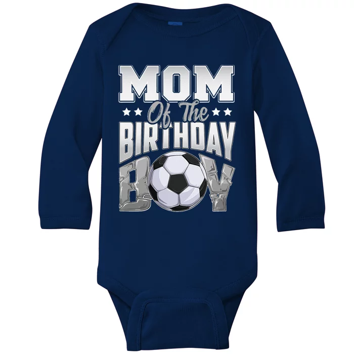 Mom Soccer birthday Family Baller b-day Party Baby Long Sleeve Bodysuit