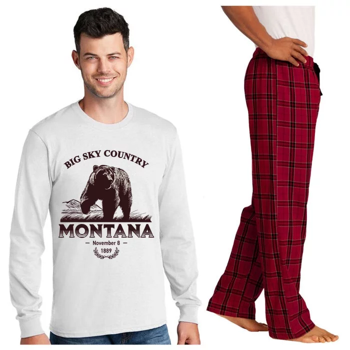 Montana State Big Sky Country Country Long Sleeve Pajama Set