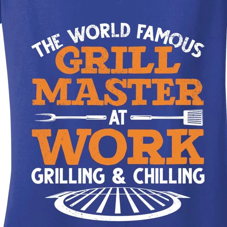 Meat Smoking Bbq Lovers Meat Bbq Grill Masters Dad Bbq Cute Gift Women's V-Neck T-Shirt