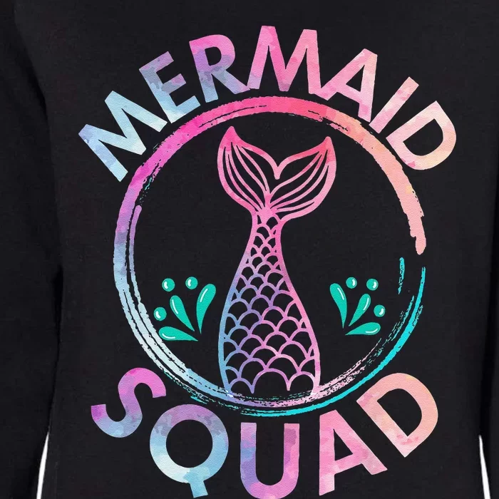 Mermaid Squad Birthday Mermaid Tail Family Matching Beach Womens California Wash Sweatshirt