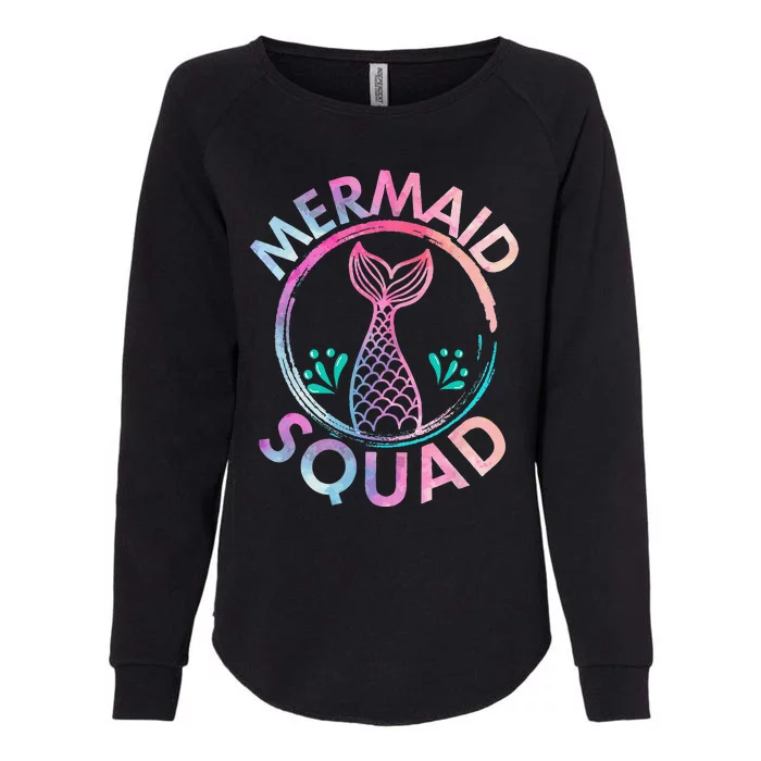 Mermaid Squad Birthday Mermaid Tail Family Matching Beach Womens California Wash Sweatshirt