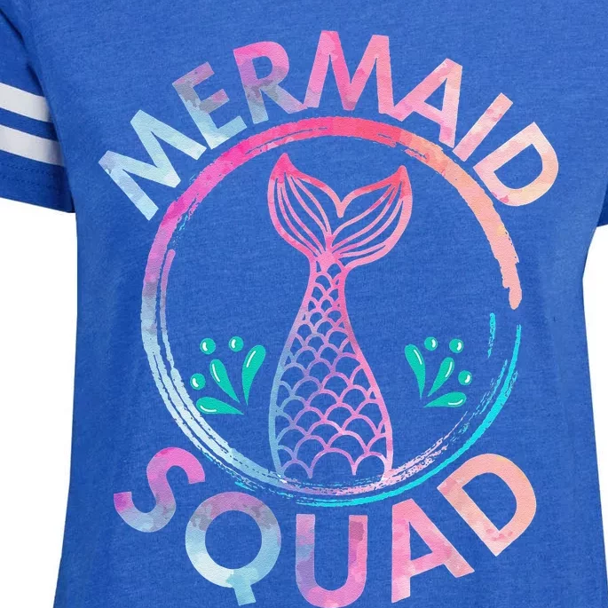 Mermaid Squad Birthday Mermaid Tail Family Matching Beach Enza Ladies Jersey Football T-Shirt