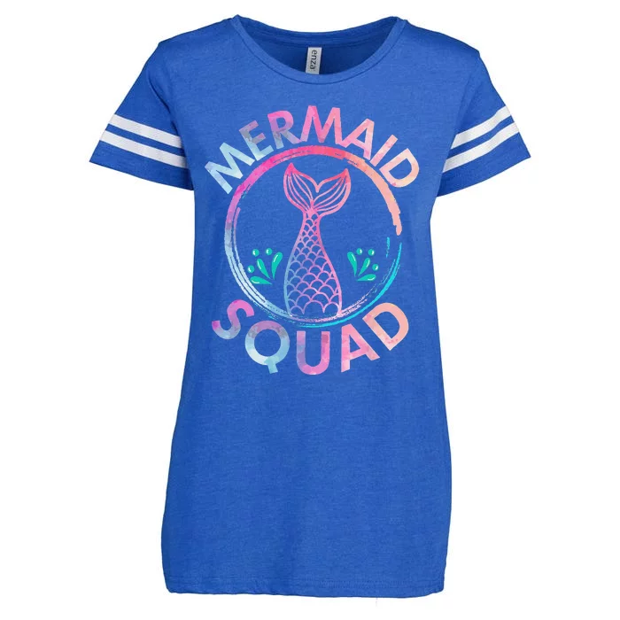 Mermaid Squad Birthday Mermaid Tail Family Matching Beach Enza Ladies Jersey Football T-Shirt