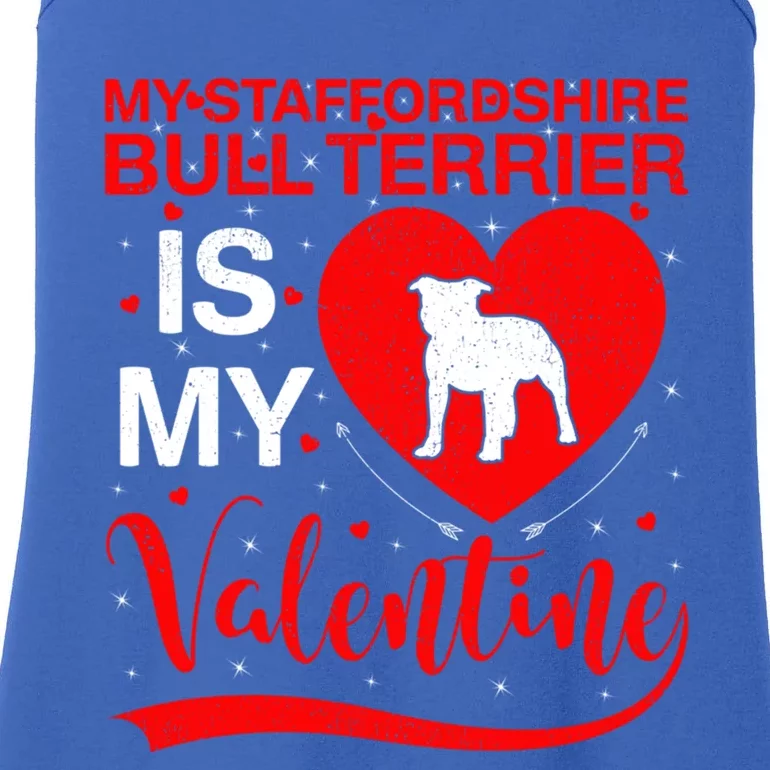 My Staffordshire Bull Terrier Is My Valentine Great Gift Ladies Essential Tank