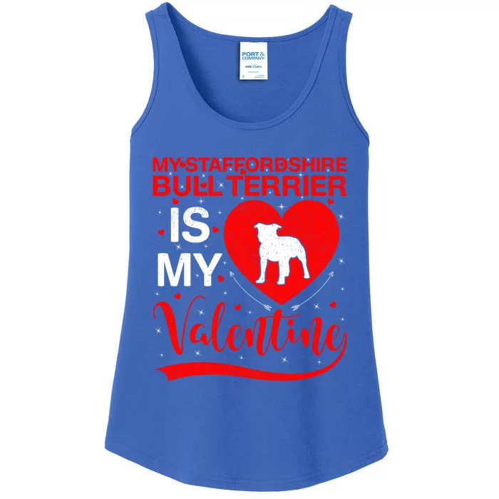 My Staffordshire Bull Terrier Is My Valentine Great Gift Ladies Essential Tank