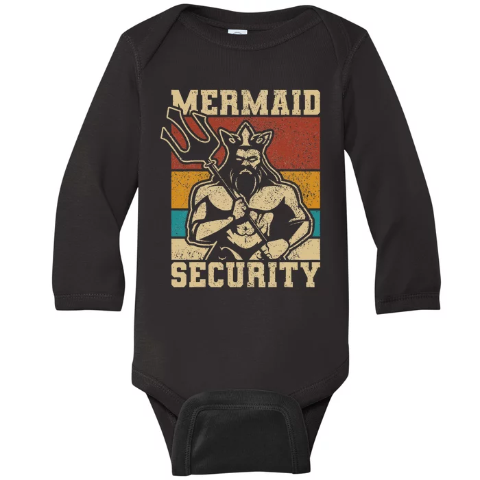 Mermaid Security Bday Costume Merman Birthday Party Outfit Baby Long Sleeve Bodysuit