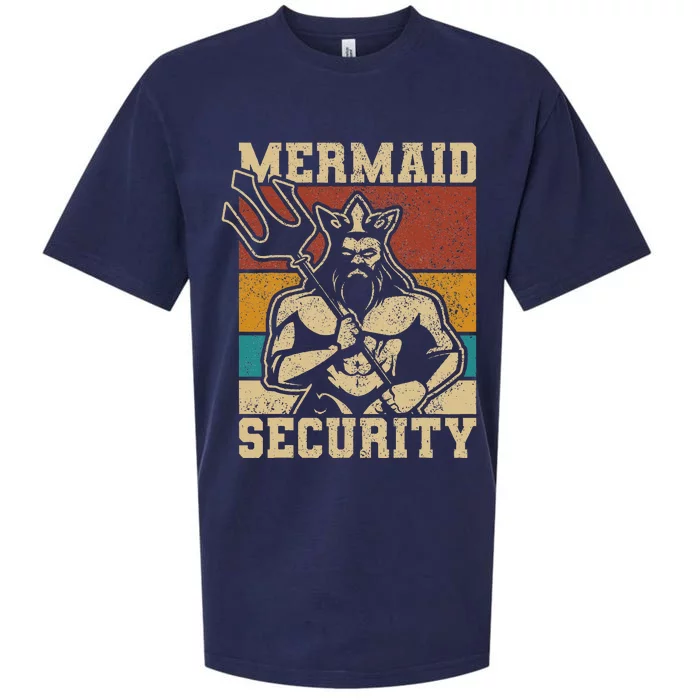 Mermaid Security Bday Costume Merman Birthday Party Outfit Sueded Cloud Jersey T-Shirt