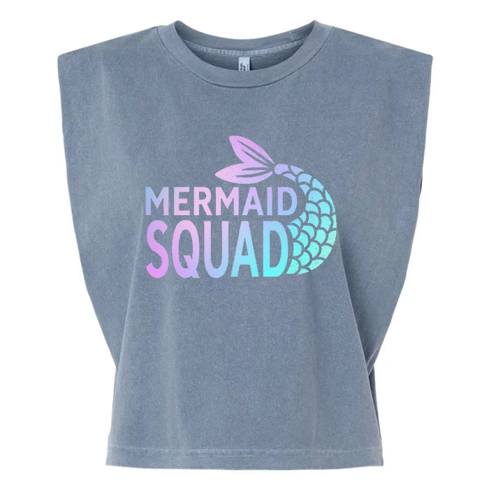 Mermaid Squad Birthday Squad for Party Mom Mama Garment-Dyed Women's Muscle Tee