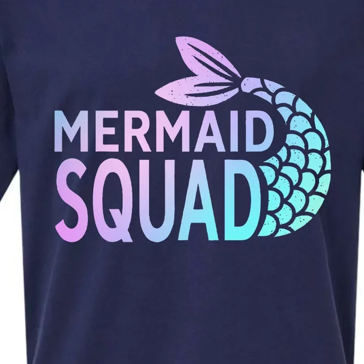 Mermaid Squad Birthday Squad for Party Mom Mama Sueded Cloud Jersey T-Shirt