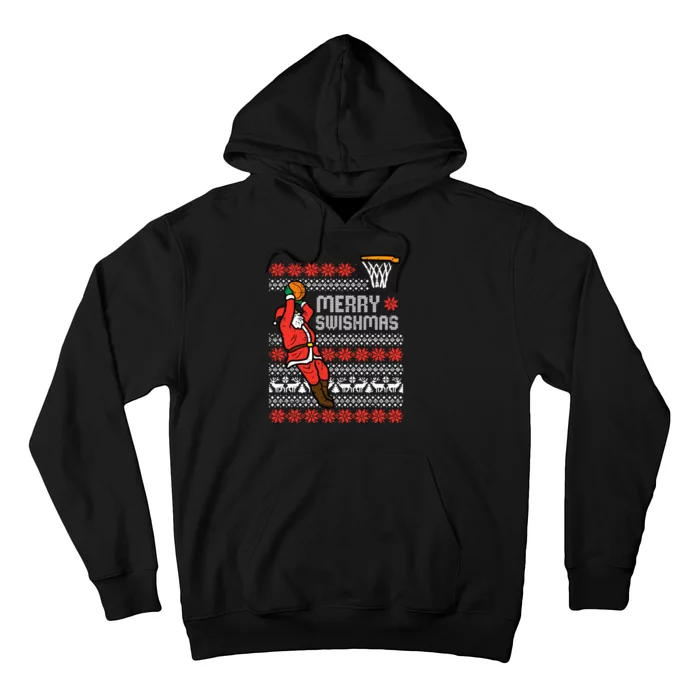 Merry Swishmas Basketball Ugly Christmas Xmas Hoodie